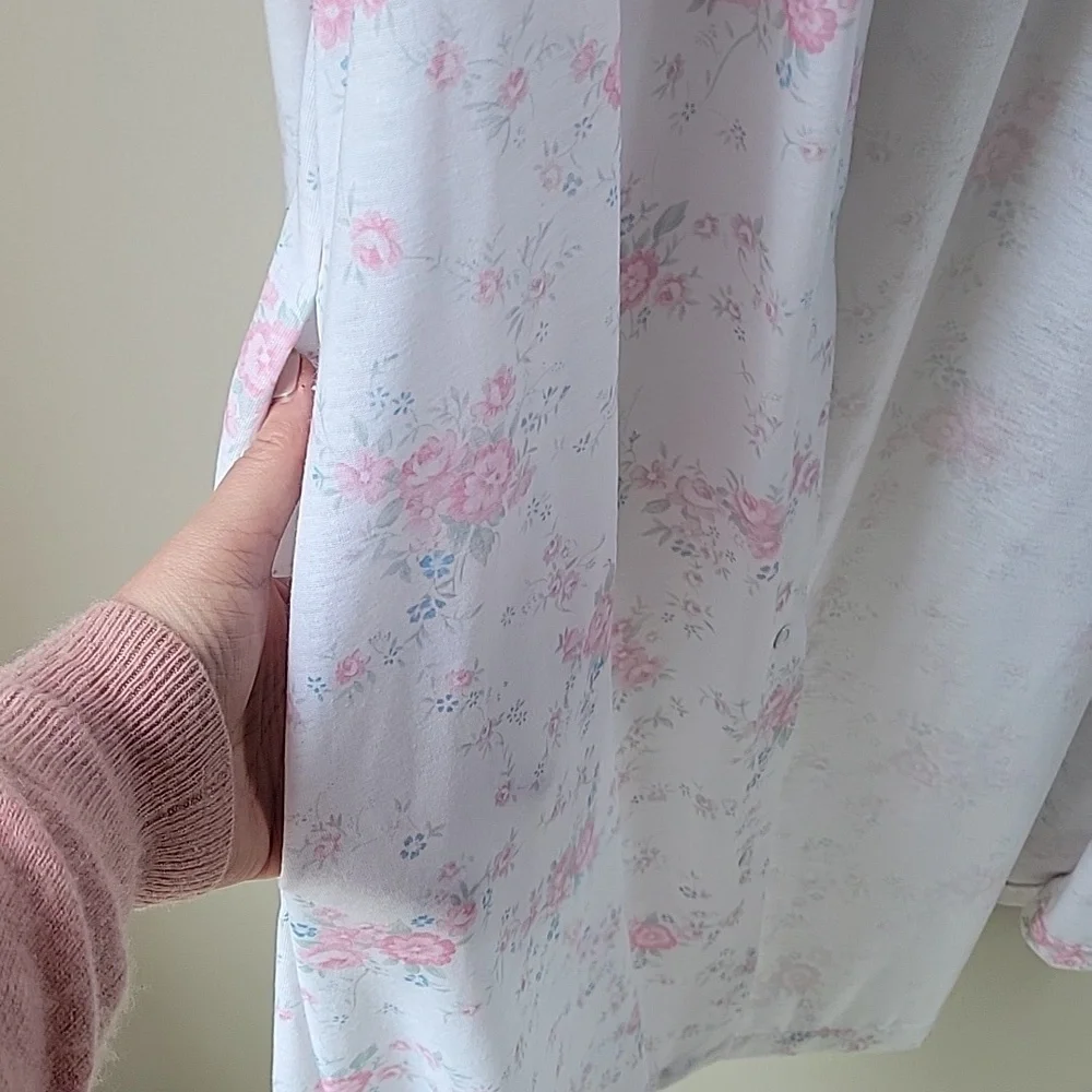 NWT Miss Elaine Pink Floral Nightgown And Robe‎ Set Vintage Size Small